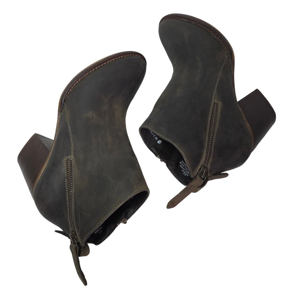 Blondo‎ Waterproof 6.5 Dark Camo Nivada Ankle Boots Distressed look. Leather Fun